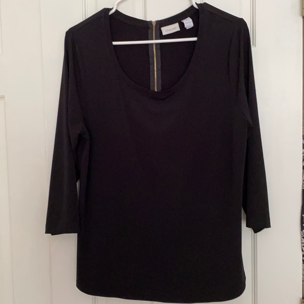 Chico’s nearly new Black top with 3/4 sleeves